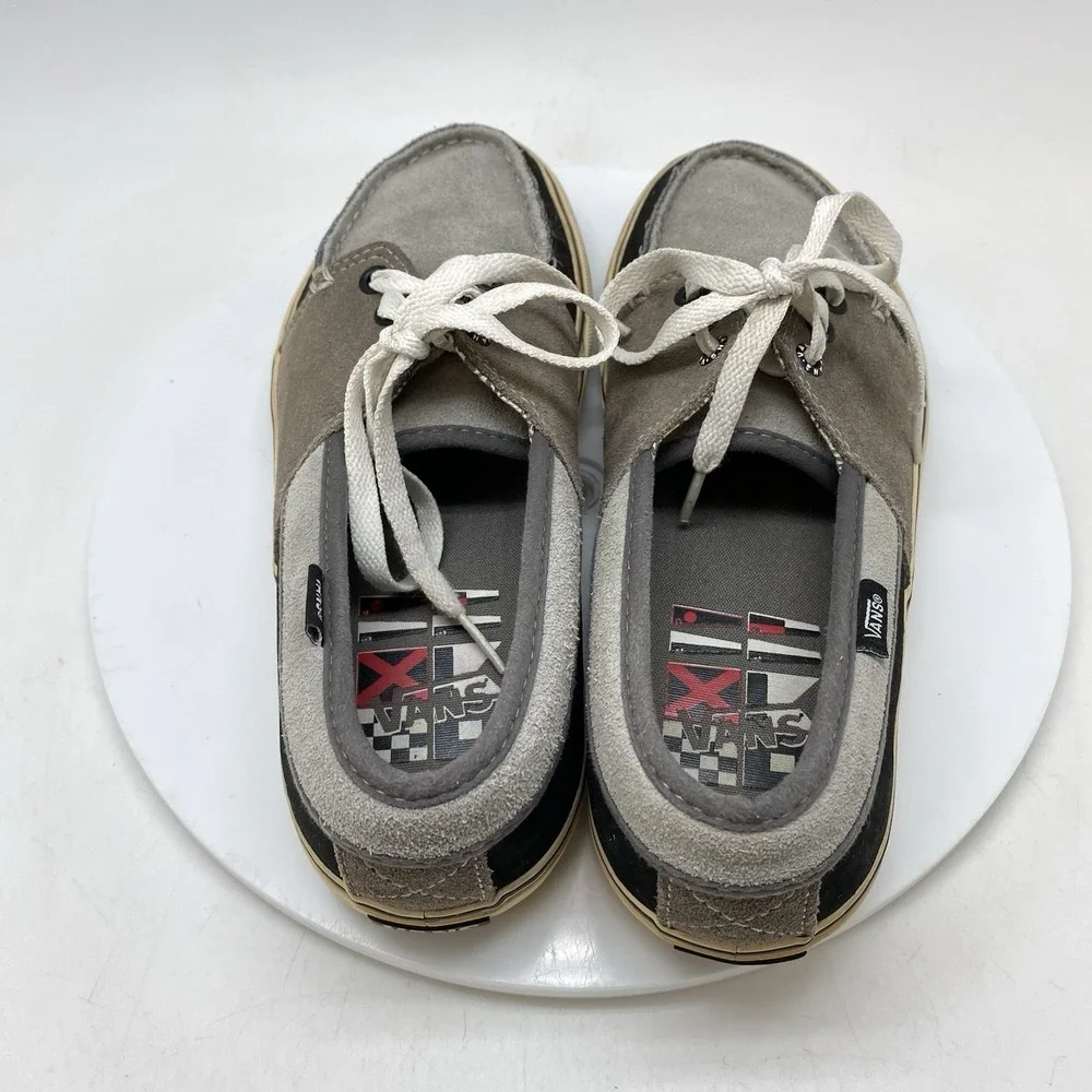 Vans Sneakers Mens 7.5 Chauffeur Boat Shoes Suede‎ Leather Gray Slip On TB5B